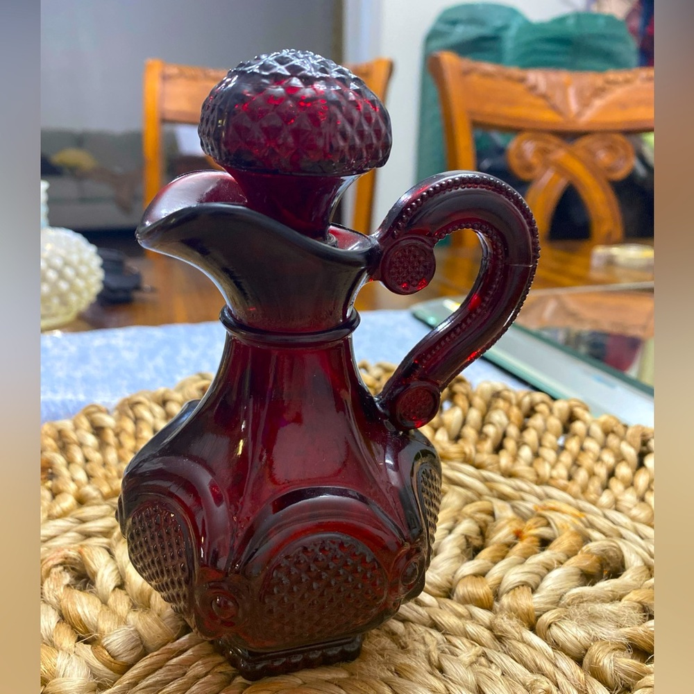 AVON Ruby Red Cape Cod Oil Bottle